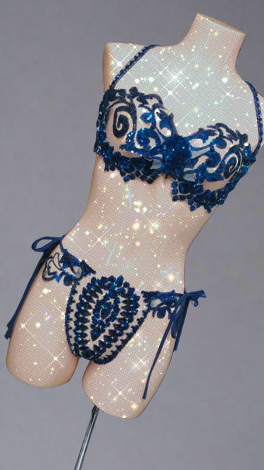 @LittleFire_Studio Handmade Blue Sequin Bra ~ LFSB07